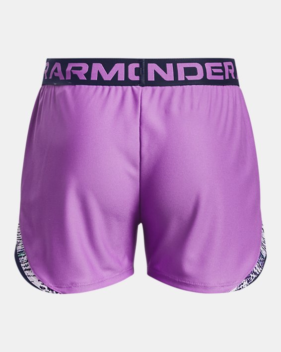 Girls' UA Play Up Tri-Color Shorts, Purple, pdpMainDesktop image number 1